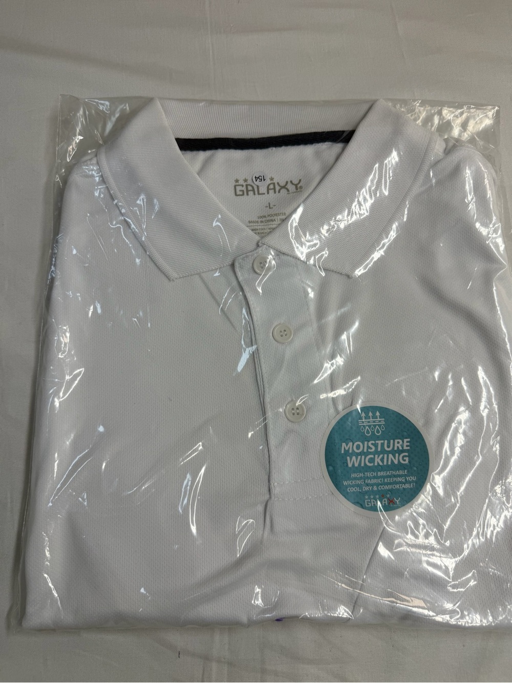 Galaxy By Harvic White Men's Polo Shirt - Moisture Wicking